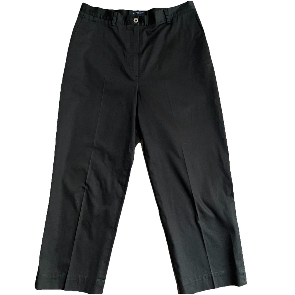 Burberry Womens Pants Size 6 Black Golf Trousers Nova Check Golf Luxury Preppy